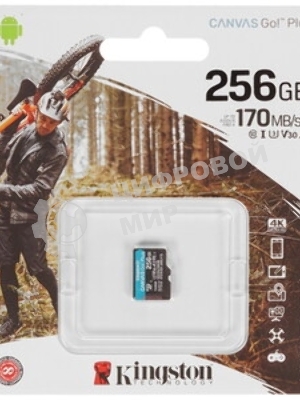 Флеш карта SDXC UHS-I Kingston Canvas Select Plus 256 Gb, 150 МБ/с, Class 10, SDS3/256Gb