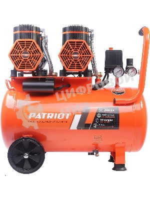 Компрессор поршневой безмасляный Patriot KDS 540 F50 (540 л/мин, 2,8 кВт, 8 бар, 50 л, 2800 об/мин, быстросъем + елочка 1/4)