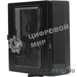 Компьютерный корпус Powerman EQ101BK slim ATX 200W Black 6117857 (8см Fan, 2* USB 3.0, Audio, PM-200ATX-PRO APFC)