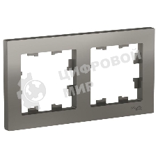 Рамка 2-м AtlasDesign универс. сталь SchE ATN000902
