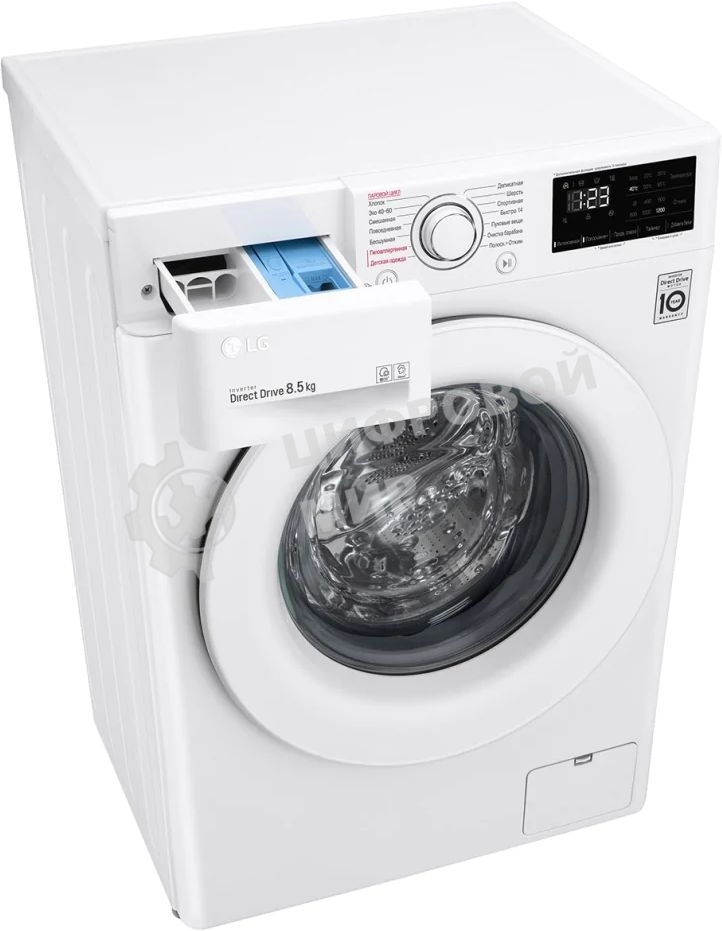 Стиральная машина LG F2V3GS3W белый, загрузка фронтальная 8,5 кг, 1200 об/мин., класс: А