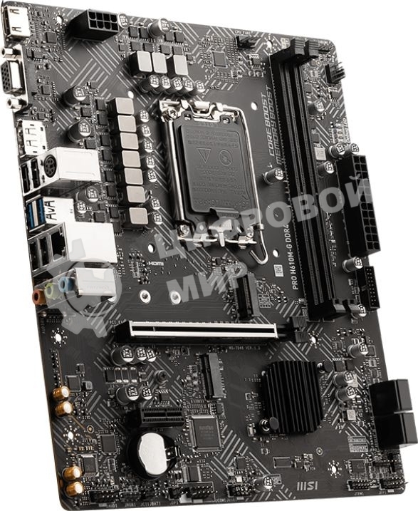 Материнская плата MSI PRO H610M-G, LGA 1700, Intel H610, 2xDDR5, 4xSATA, 1xM.2, 1xPCIe 4.0 x16, 1xPCIe 3.0 x1, 1xHDMI, 1xDP, 1xVGA, 1xRJ45 1Gb, 2xUSB-A 3.2 Gen 1, 4xUSB-A 2.0, 3x3.5мм, 7.1, mATX