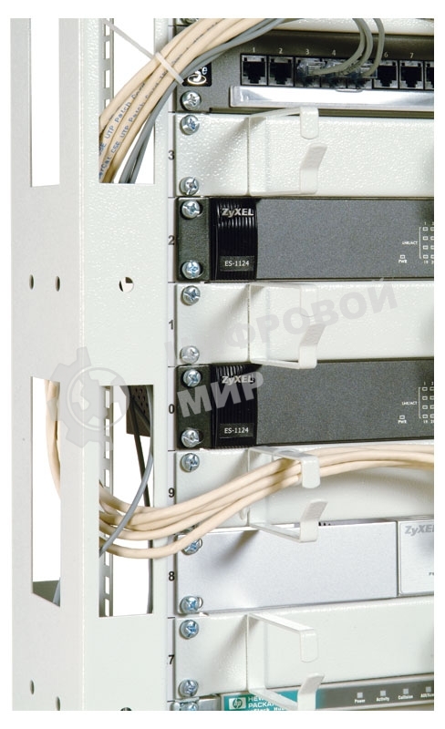 Стойка двухрамная ЦМО СТК-24.2 24U 620 мм X 800 мм направл. закл. гайки 250 кг серый