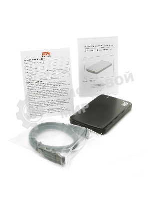 Внешний корпус для HDD/SSD AgeStar 3UB2A12 SATA пластик/алюминий черный 2.5