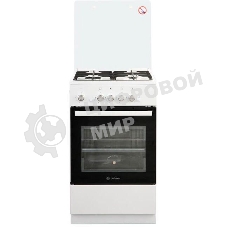 Плита газовая De Luxe 5040.42Г (КР) ЧР белый, конфорок 4 шт, духовка 46 л, 50 см x 85 см x 50 см