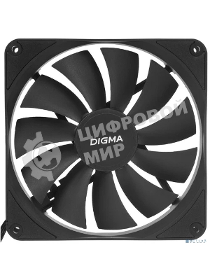 Вентилятор для корпуса Digma DFAN140PWM-1BK черный, 140 мм, 1500 об/мин, 28 дБ, 4 pin