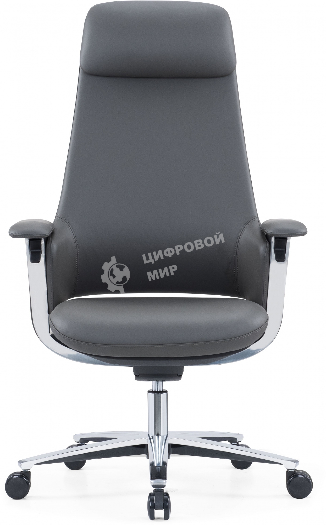 Кресло руководителя Cactus CS-LBK-KYOTO кожа, крестов. алюминий