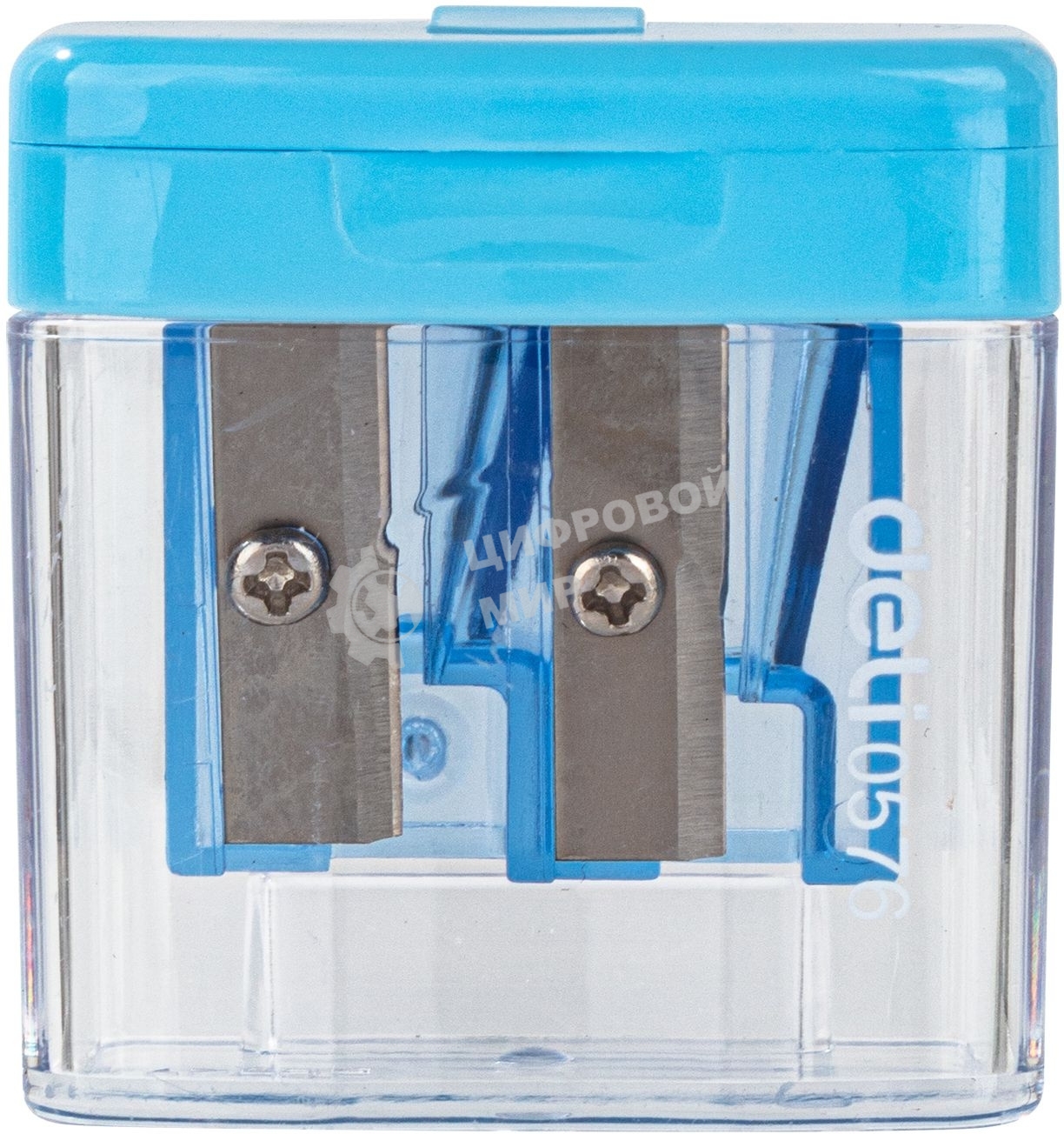 Точилка для карандашей ручная Deli E0576, 2 отверстия, пластик, ассорти