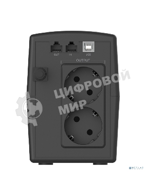 Источник бесперебойного питания CBR QTM-850T-2F-LCUC Line Interactive 850VA/480W 9Ah12V 2 x Shuko, HID-USB, RJ45/11