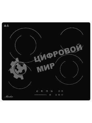 Встраиваемая варочная панель MHE 6022 электрическая, 60 см, 4 конфорки, черный