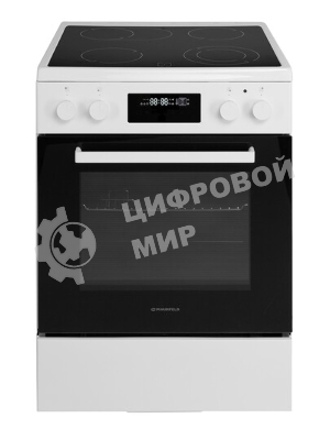 Плита электрическая Maunfeld MEC611CW09TD белый, конфорок 4 шт, духовка 59 л, 60 см x 85 см x 63 см