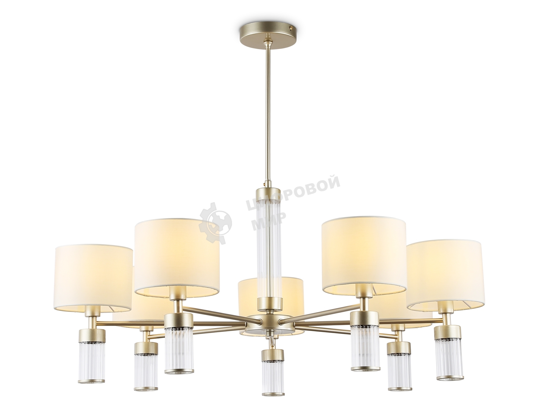 Люстра Ambrella light LH71303/7 CGD/WH золото/белый E14/7 max 40W D860*740