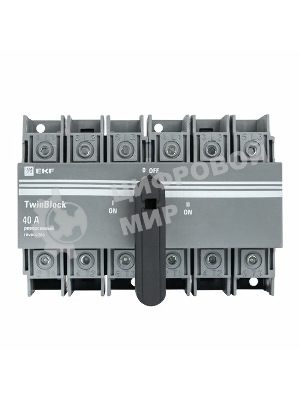 Рубильник 40A 3P реверсивный c рукояткой для прямой установки TwinBlock EKF tb-s-40-3p-rev EKF