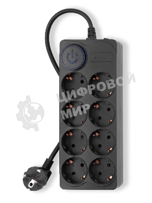 Сетевой фильтр Ippon BK-8-EU-5-10-B 5 м, 8 розеток, черный, коробка