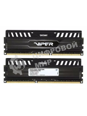 Оперативная память Patriot Viper 3, DDR3, 16GB (2x8 GB), 1600 MHz, CL9, DIMM, радиатор, черный