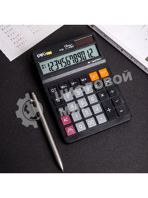 Калькулятор настольный Deli EM01420 черный 12-разр.