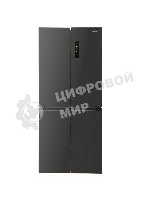 Холодильник Maunfeld MFF183NFSBE черная нержавеющая сталь трехкамерный 270/135л морозилка снизу, NoFrost, Side by Side