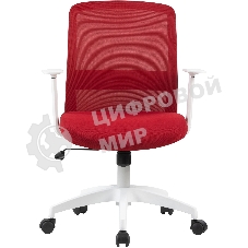 Кресло компьютерное Cactus CS-WMC333-RD темно-красный, сиденье темно-красный, сетка/ткань, низк. спин. крестов. пластик, пластик белый