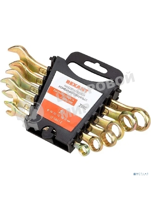 Набор ключей комбинированных Rexant (8, 10, 12, 13, 14, 17 мм), 6 шт., желтый цинк