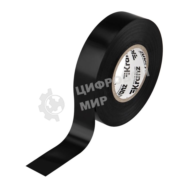 Изолента ПВХ профессиональная, термостойкая 0,18х19мм, 20м, черная KRANZ