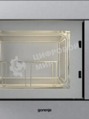 Встраиваемая микроволновая печь Gorenje BM201AG1X нержавеющая сталь, 20 л, 800 Вт, переключатели - поворотный механизм/кнопки