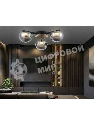 Светильник Ambrella light LH12006/3 BK/GD/SM черный/золото/дымчатый 18W 3000K D640*170
