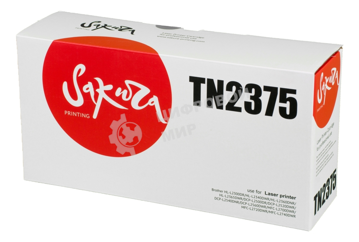 Картридж лазерный Sakura TN2375 для Brother HL-L2300DR, HL-L2340DWR, HL-L2360DNR, HL-L2365DWR, DCP-L2500DR, DCP-L2520DWR, DCP-L2540DNR, DCP-L2560DWR, MFC-L2700DWR, MFC-L2720DWR, MFC-L2740DWR, 2600 к.