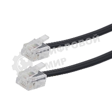 Кабель телефонный аппарат-розетка Cablexpert TC6P4C-5M-BK, 5 м черный