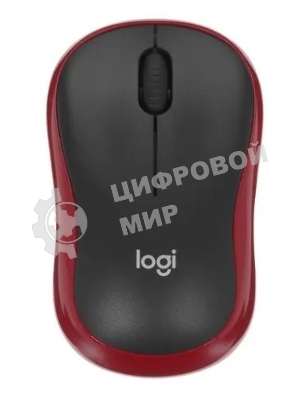 Мышь беспроводная Logitech M185, красный, 1000 dpi, радиоканал, USB, кнопки - 3