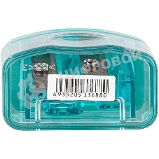 Точилка для карандашей ручная Deli E0576, 2 отверстия, пластик, ассорти