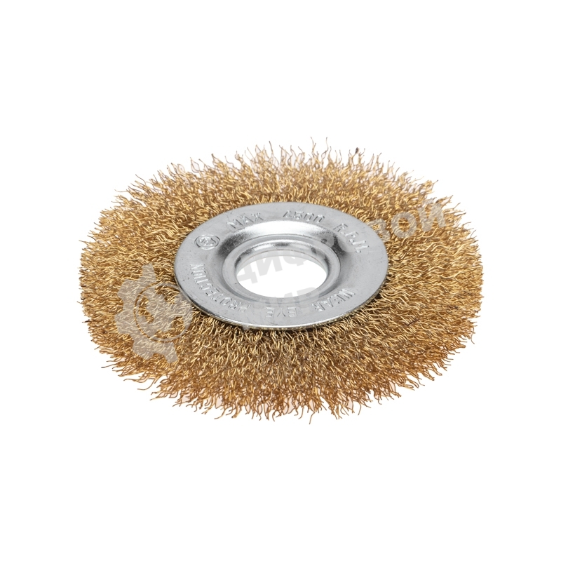 Щетка дисковая для УШМ Kranz витая латунированная проволока, 100 мм, отв. 22,23 мм