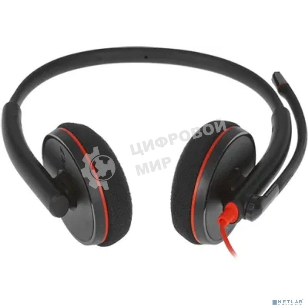 Гарнитура проводная Poly Blackwire 3220 Stereo USB-C Headset +USB-C/A Adapter (Bulk) черный