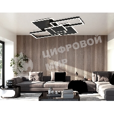 Потолочный светодиодный светильник Ambrella light FA1032/5 BK черный 95W 3000K-6400K 705*500*95 (ПДУ ИК)
