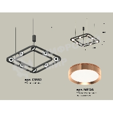 Светильник Ambrella light XB9182103/8 SBK/PPG черный песок/золото розовое полированное GX53 (C9182, N8126)