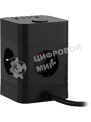 Сетевой удлинитель Buro BU-PTE4.1UC-B 1.5 м (4 розетки) черный (пакет ПЭ)