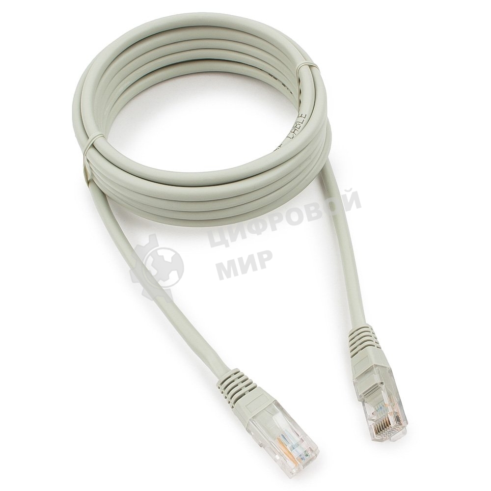 Патч-корд медный UTP Cablexpert PP10-3M cat.5e, 3м, литой, многожильный, серый