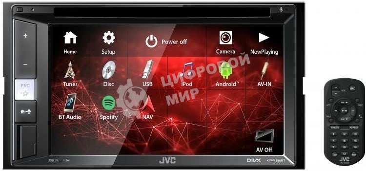 Автомагнитола CD DVD JVC KW-V250BTM 2DIN 4x50Вт