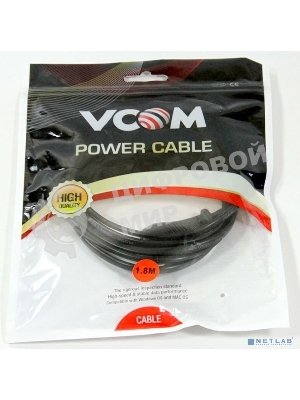 Кабель для аудио-видео техники IEC-320-C7--розетка 220V, 2-pin, 1,8м, медь, VCOM