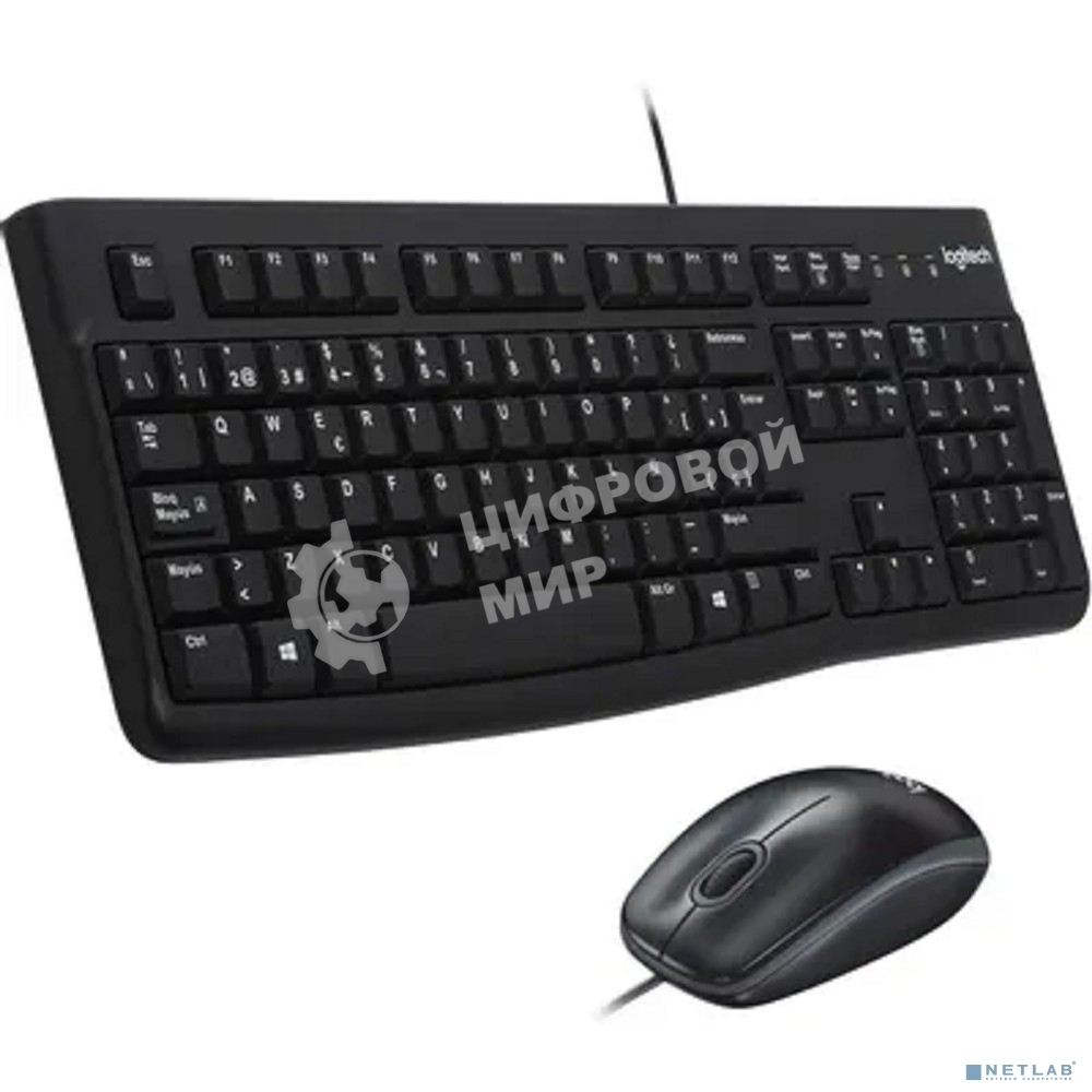 Комплект клавиатура + мышь Logitech Desktop MK120 оригинальная заводская РУС гравировка 920-002561