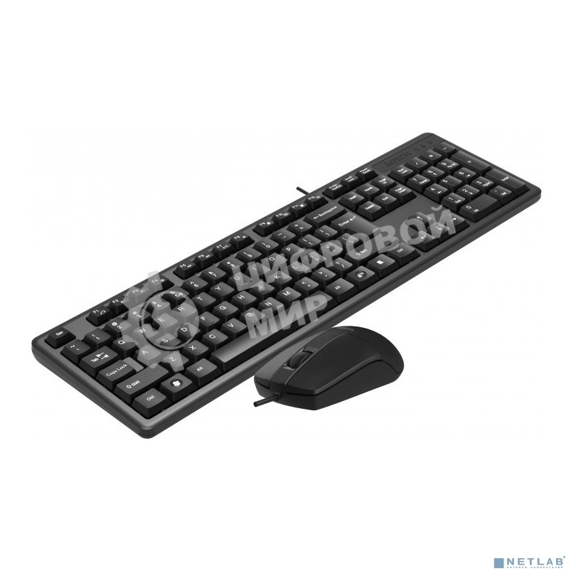 Комплект клавиатура + мышь A4Tech KK-3330S клав:черный мышь:черный USB