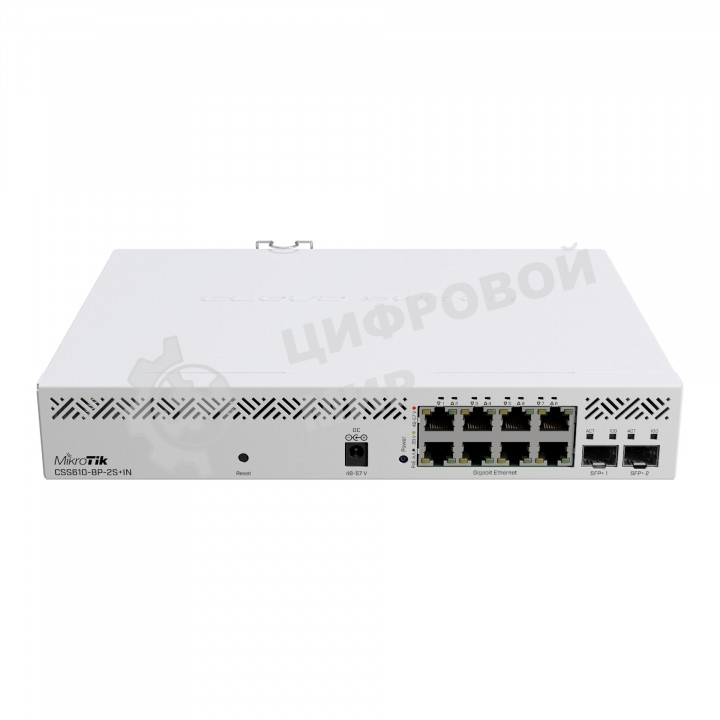 Коммутатор MikroTik CSS610-8P-2S+IN PoE-коммутатор, 8х 1G RJ45, 2х SFP+, раздача PoE 140 Вт, SwitchOS Lite