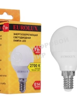 Лампа светодиодная EUROLUX LL-E-G45-7W-230-2,7K-E14