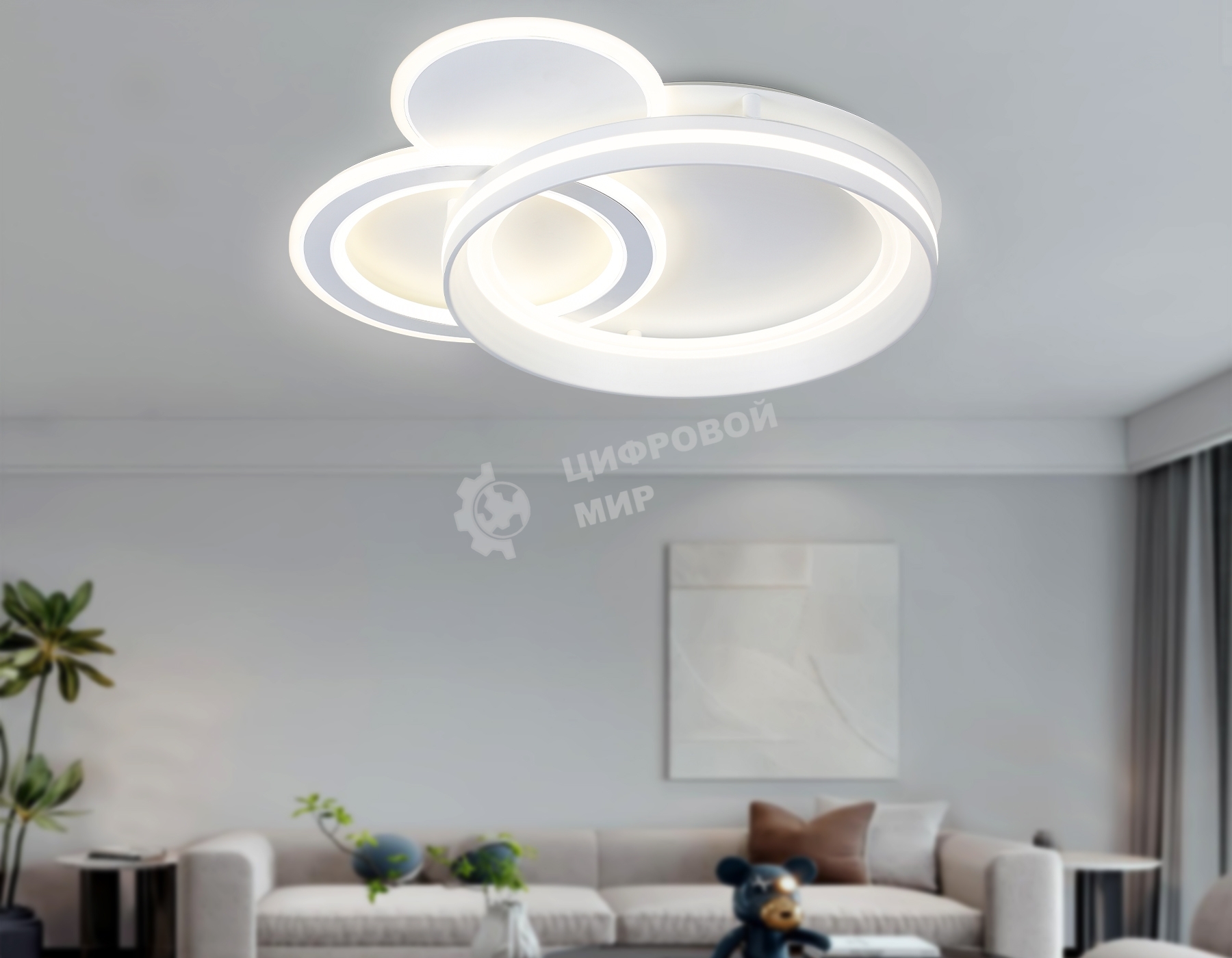Светильник Ambrella light FA8511/3 WH белый 143W 3000K-6400K 500*500*80 (ПДУ РАДИО 2.4G)