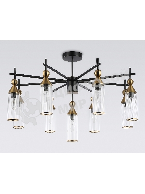 Люстра Ambrella light LH55258/9 BK/BS/CL черный/латунь/прозрачный E14*9 max 40W D770*530