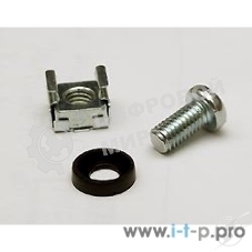 Монтажное оборудование Hyperline CNS-M6-16 Комплект винт M6, квадратная гайка, шайба (16 мм)