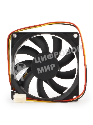 Вентилятор для корпуса Gembird черный, 80 мм, 2600 об/мин, 27 дБ, 3 pin