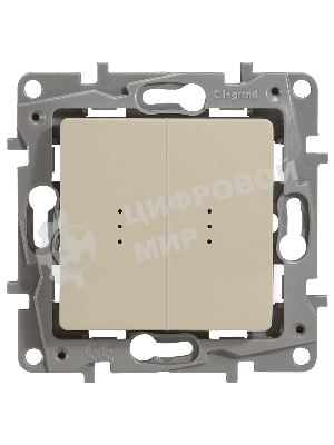 Переключатель 2кл с подсветкой,10АХ, сл.кость