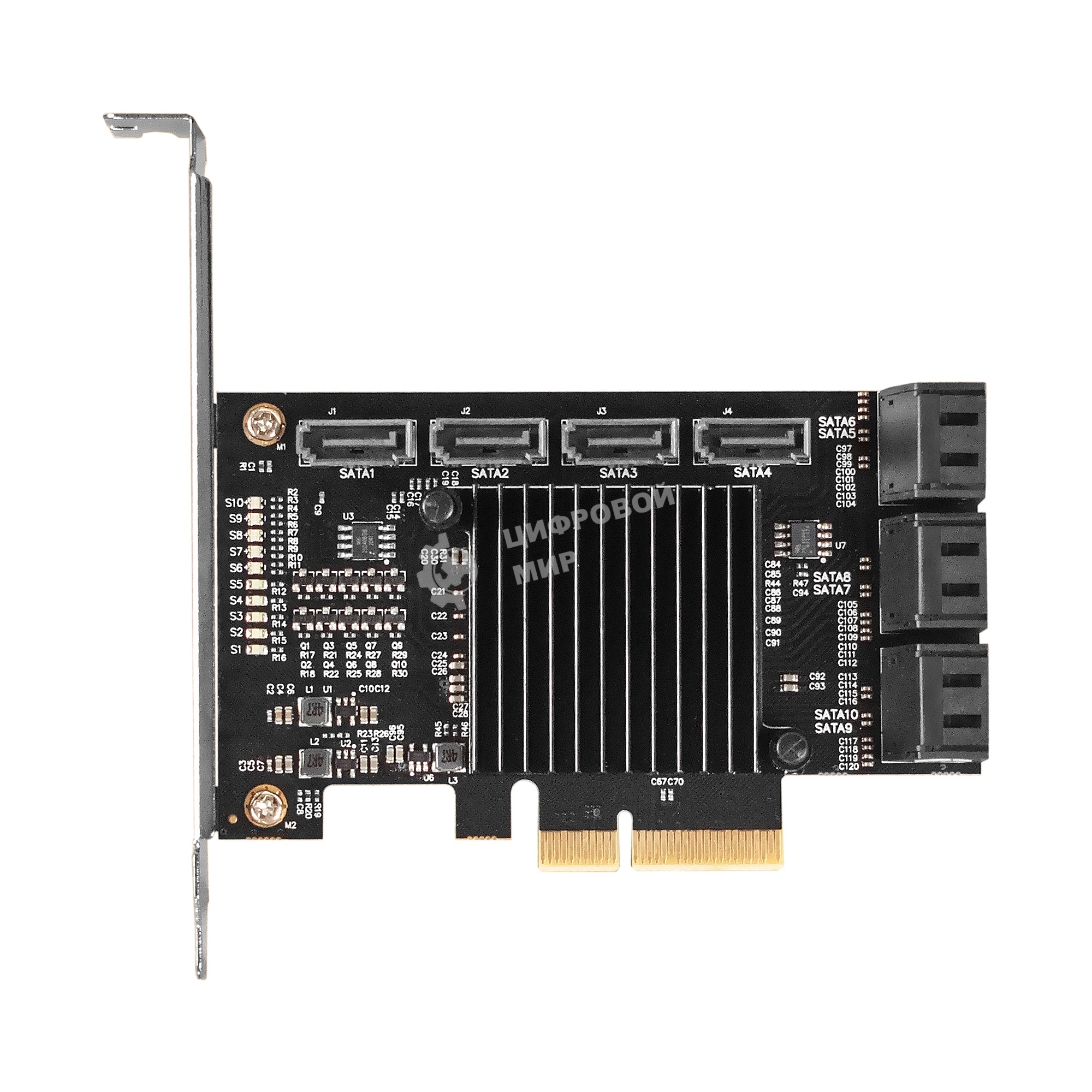 Контроллер ExeGate EXE-510 (PCI-E x4, SATA3 6Gb/s, 10 int, ASMedia Chipset ASM1166+JMB575)