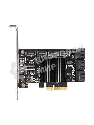 Контроллер ExeGate EXE-510 (PCI-E x4, SATA3 6Gb/s, 10 int, ASMedia Chipset ASM1166+JMB575)