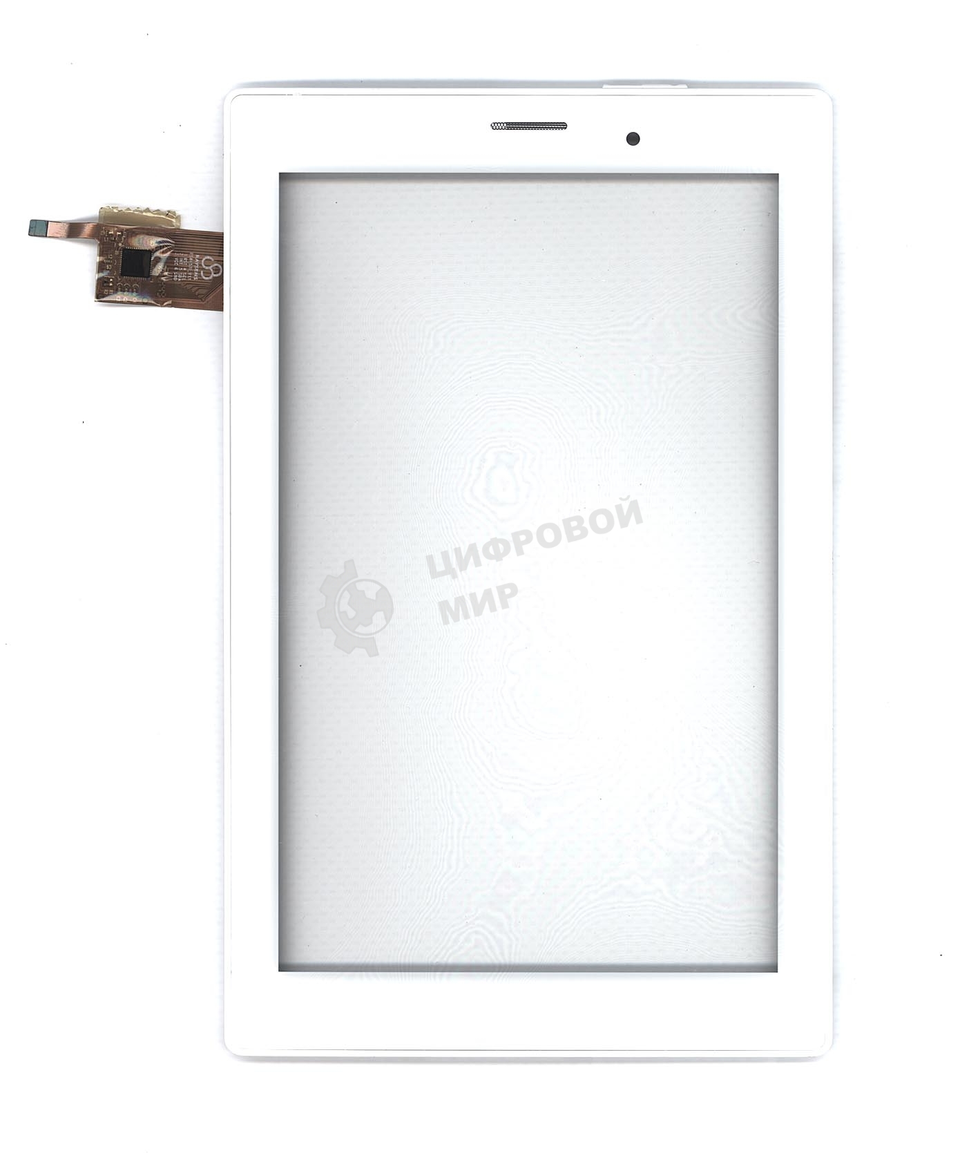Сенсорное стекло (тачскрин) для Irbis TX80. белое с рамкой